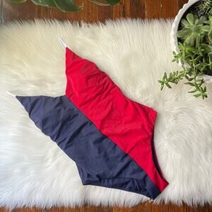 Butter Mom One Piece Swimsuit Red White & Blue NWT